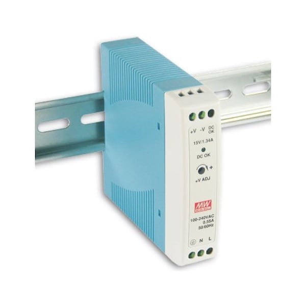 Power Supply, 85 to 264V AC/120 to 370V DC, 24V DC, 20W, 1A, DIN Rail